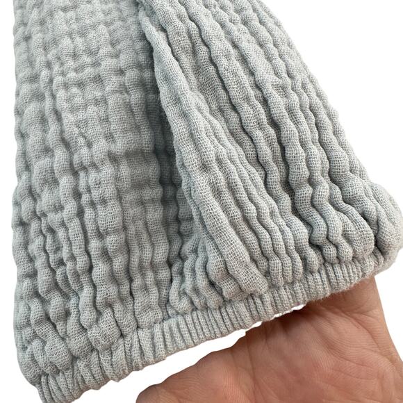 Attar'd State Cropped Sleeve Shirt Ruffle Trim Womens S Light Blue Peplum V-neck - Picture 5 of 10